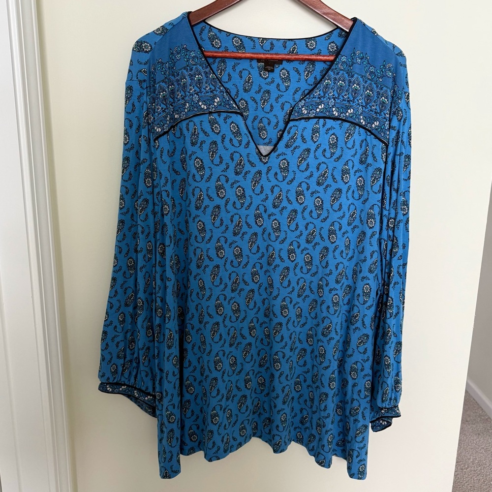 J. Jill Blue Paisley Women's Top